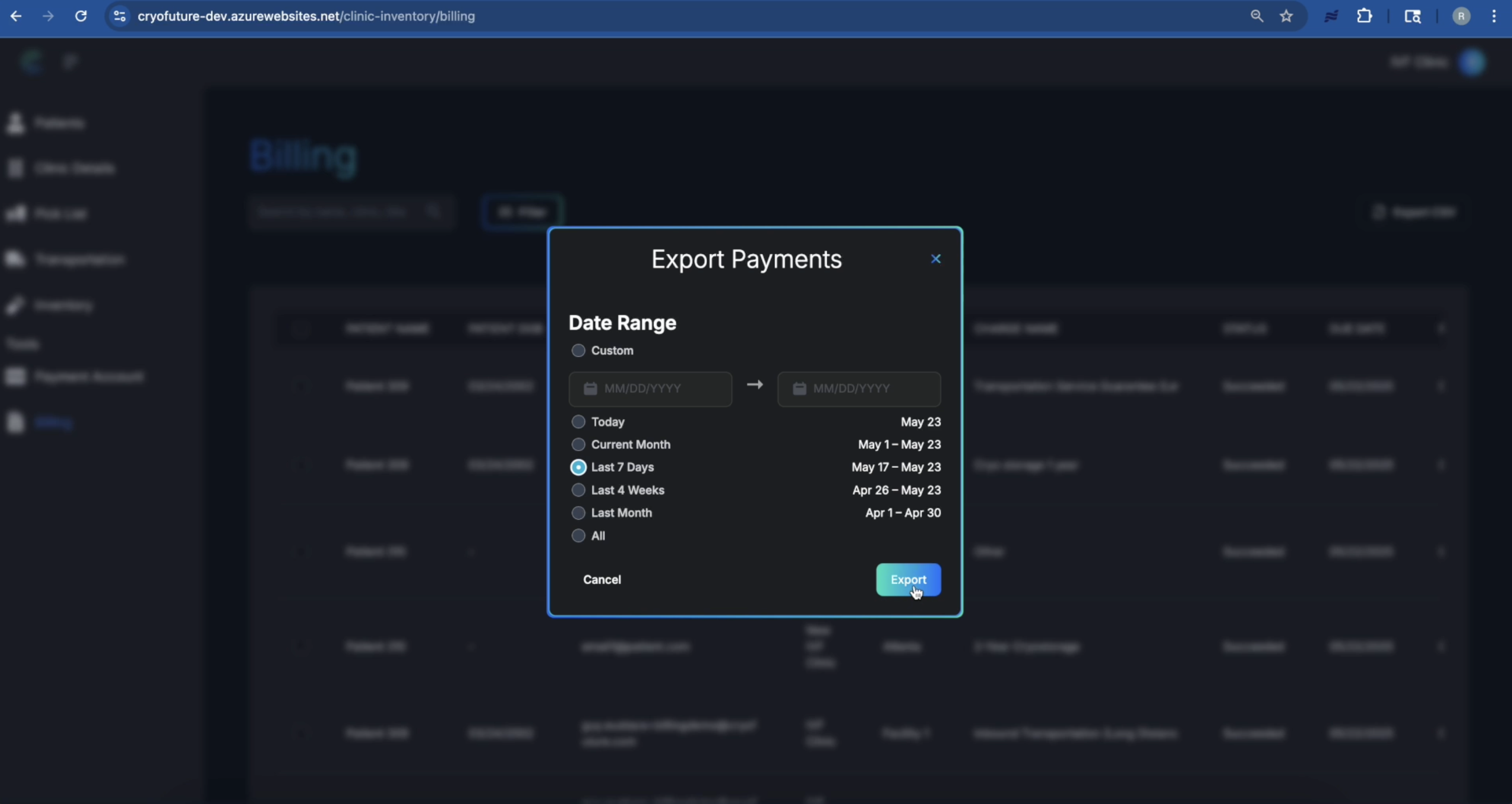 Date Range Selection